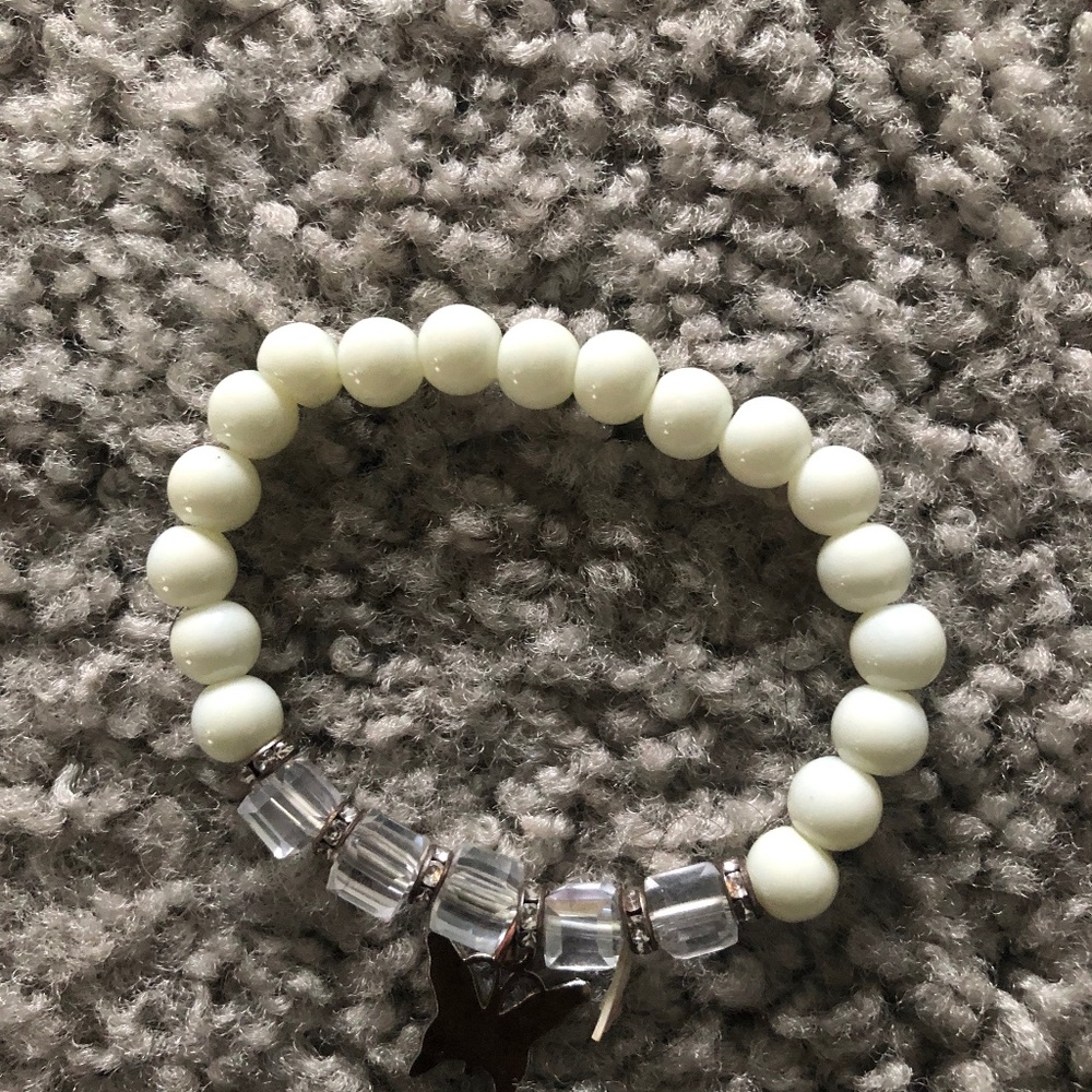 White Bead Bracelet